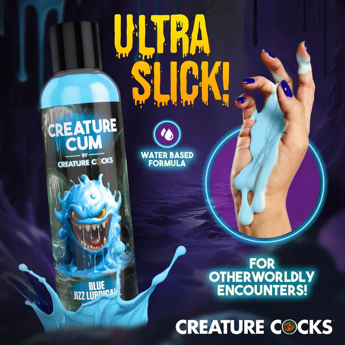 XR Brands Creature Cum Blue Water-Based Lubricant - 8oz
