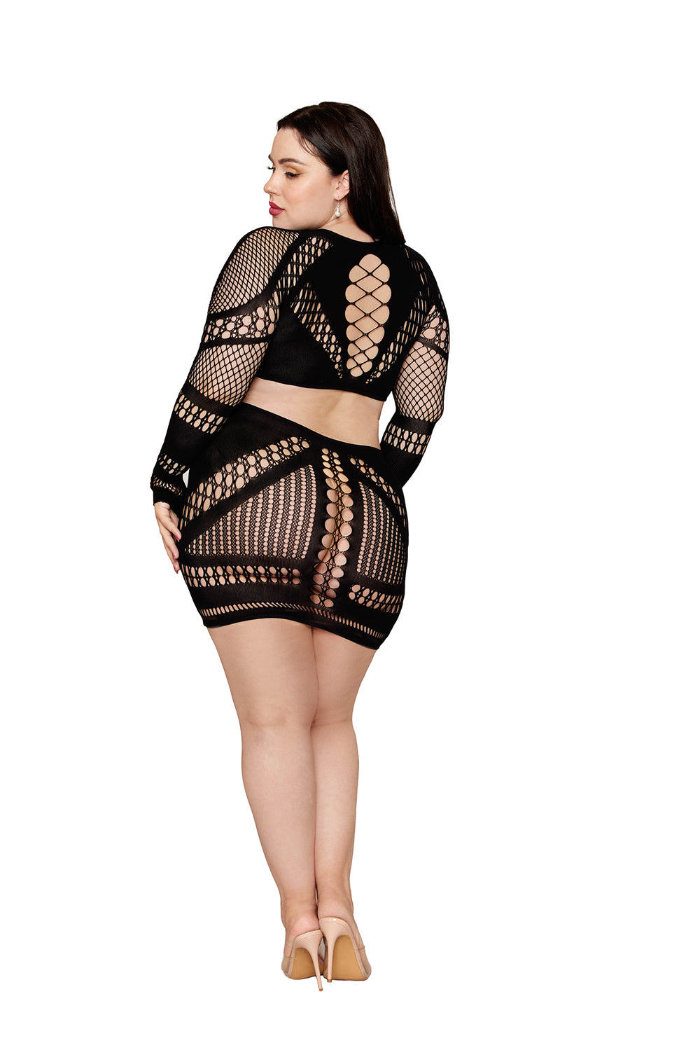 Dreamgirl Chemise DMND Queen Size Nightwear – Black