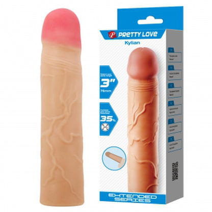Kylian Extended Penis Sleeve - Realistic Penis Extender - Beige