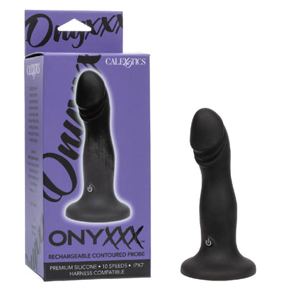 CalExotics Onyxxx Rechargeable Contoured Probe – Black – 10 Speed Vibrating Probe