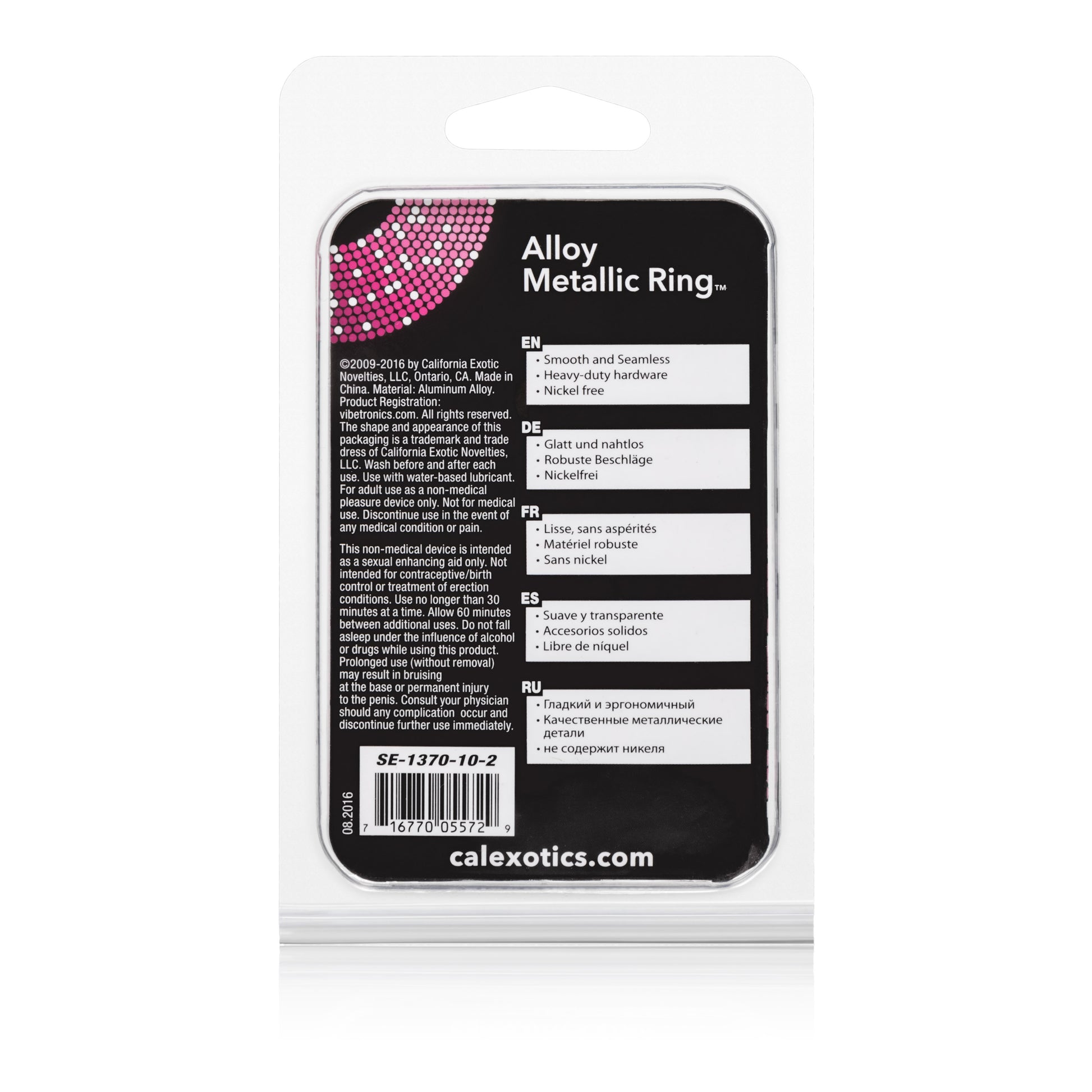 CalExotics Alloy Metallic Ring - Medium - Silver