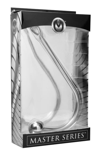 XR Brands Hooked Stainless Steel Anal Hook with 5" Insertable Length – Silver