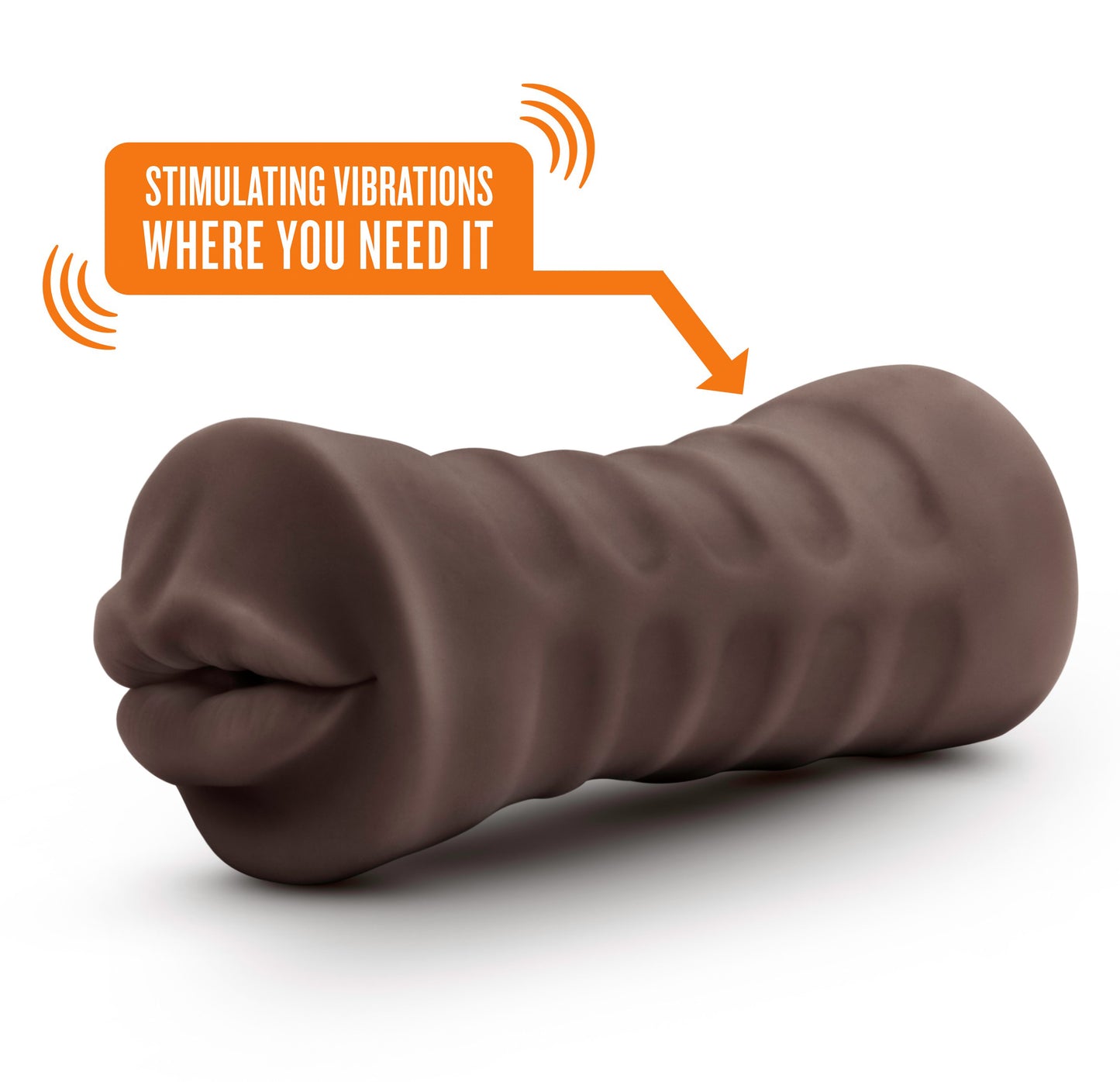 Enlust Krystal Vibrating Stroker - Brown - Open Ended Design