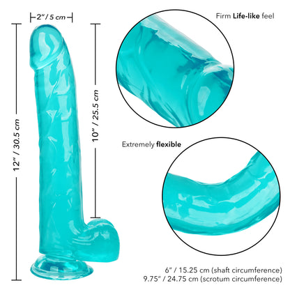 CalExotics Size Queen 10-Inch Dildo with Suction Cup Base – Blue