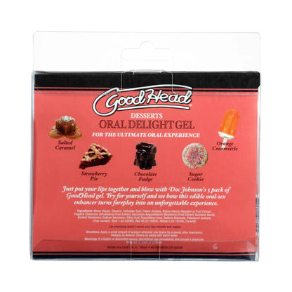Doc Johnson Goodhead Oral Delight Gel 5 Pack - Edible Flavored Enhancer - 1 Fl. Oz. Bottles