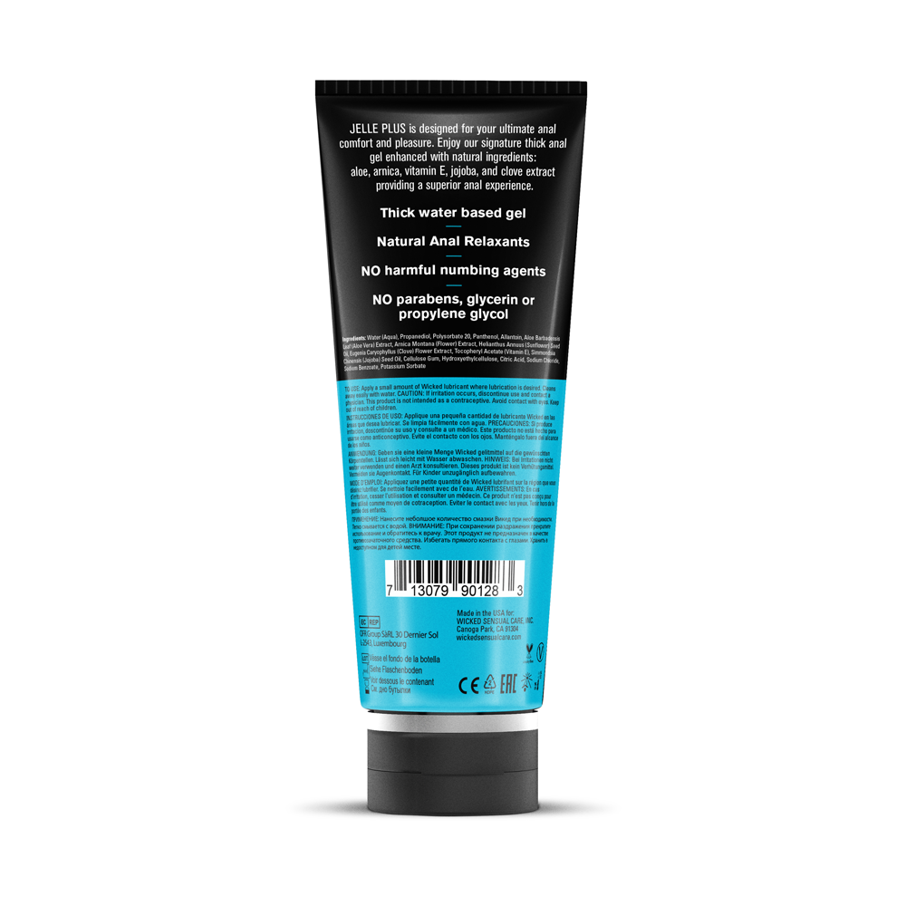 Aqua Jelle Plus Anal Lubricant with Relaxants 8 Oz - Glycerin Free, Natural Ingredients