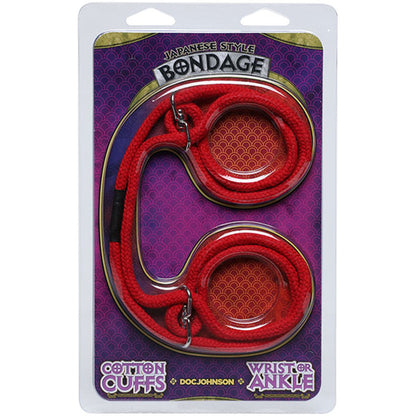 Doc Johnson Japanese Style Bondage Cotton Cuffs – Red