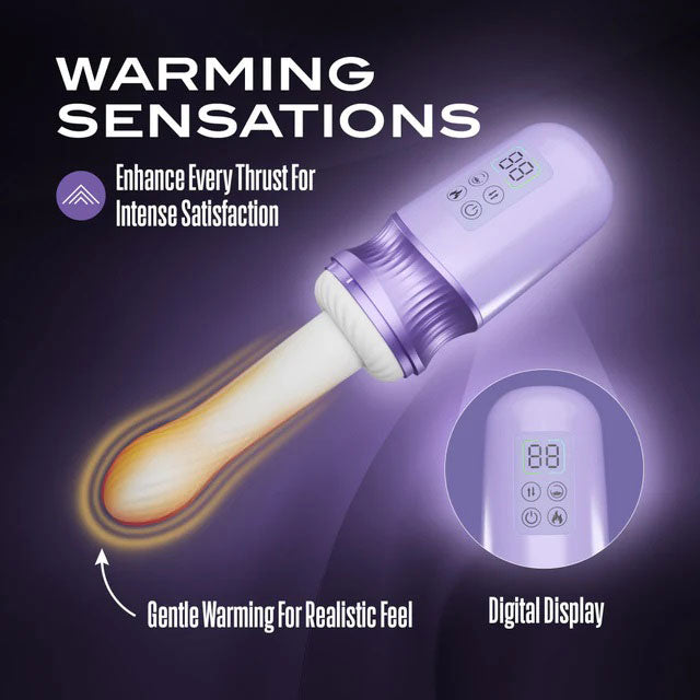 Temptasia Violet Vixen Thrusting and Vibrating Device - Purple