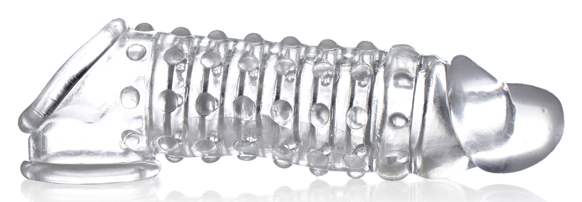 XR Brands 1.5 Inch Penis Enhancer Sleeve - Clear with Textured Stimulation
