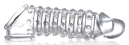 XR Brands 1.5 Inch Penis Enhancer Sleeve - Clear with Textured Stimulation