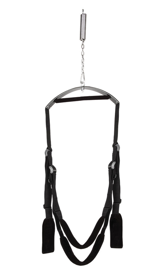 Lux Fetish Quality Love Sex Swing – Black – Adjustable Couples Accessory