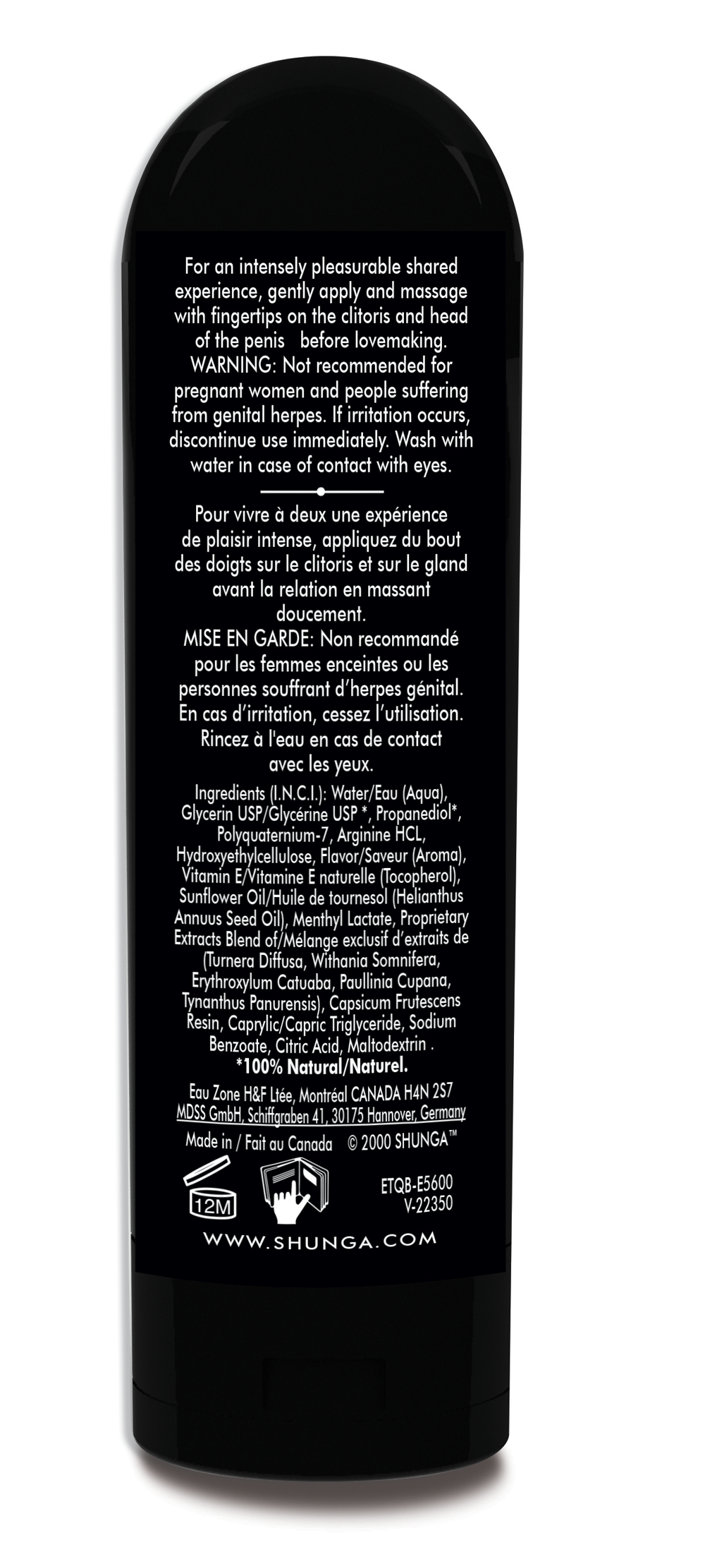 Shunga Lotus Noir Sensitizing Gel for Lovers - External Use - Cooling Effect - 2 Fl. Oz.