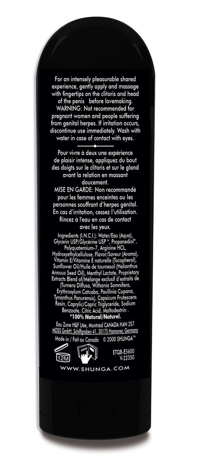 Shunga Lotus Noir Sensitizing Gel for Lovers - External Use - Cooling Effect - 2 Fl. Oz.