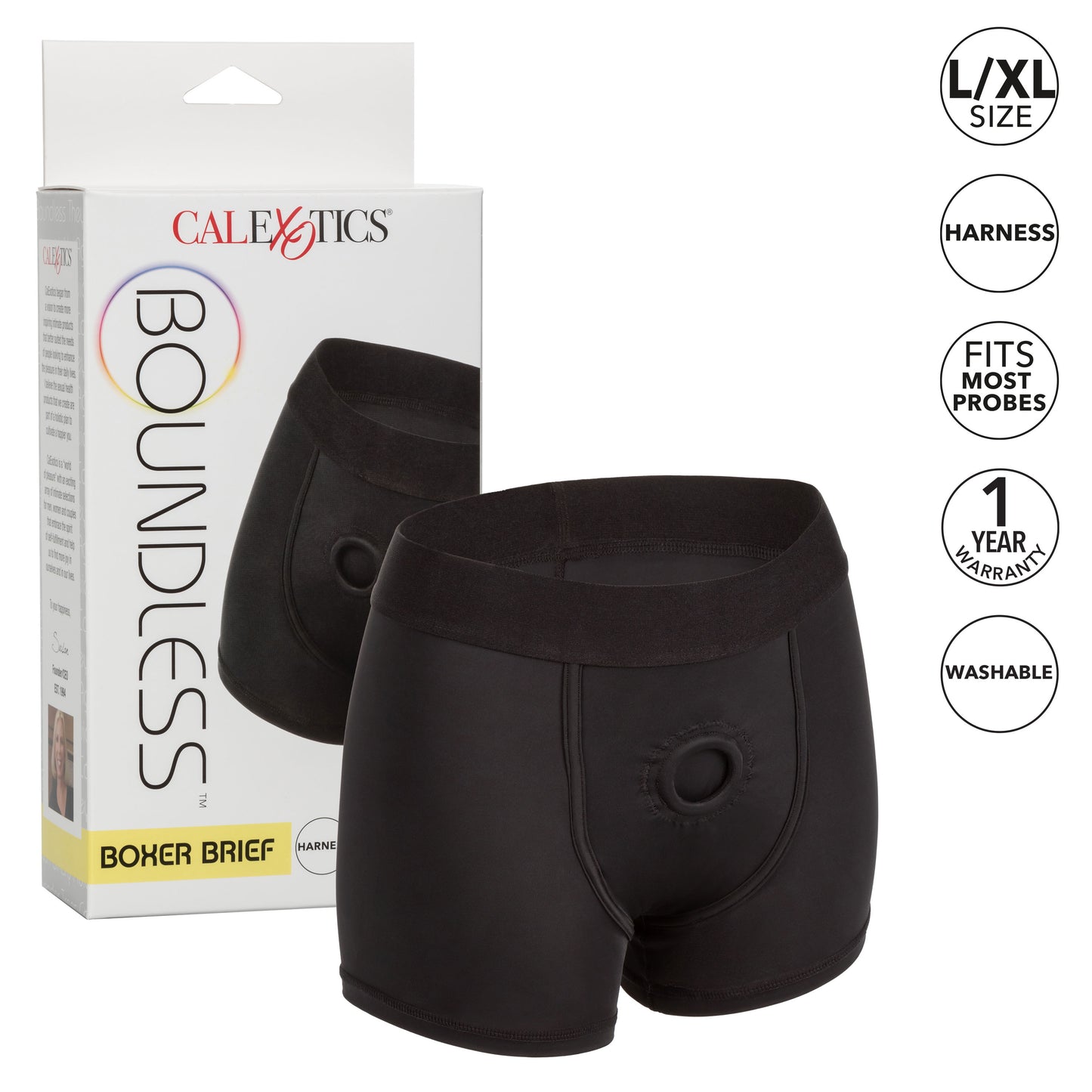 CalExotics Boundless Boxer Brief Harness - Comfortable and Supportive - Black