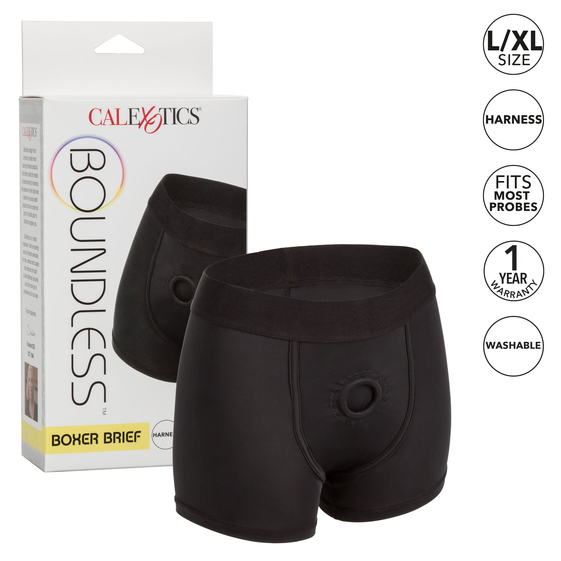 CalExotics Boundless Boxer Brief Harness - Comfortable and Supportive - Black