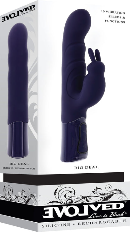 Evolved Novelties Big Deal Girthy Rabbit Vibrator with Dual Motors – Purple