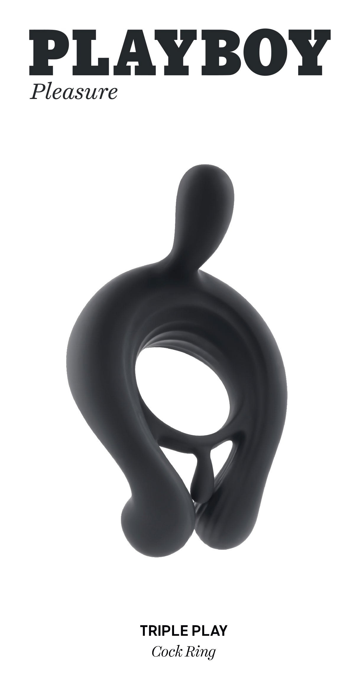 Playboy Pleasure Triple Play Cock Ring with Remote Control - Black