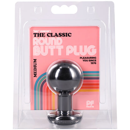 Doc Johnson Round Medium Butt Plug, Phthalate-Free, Black