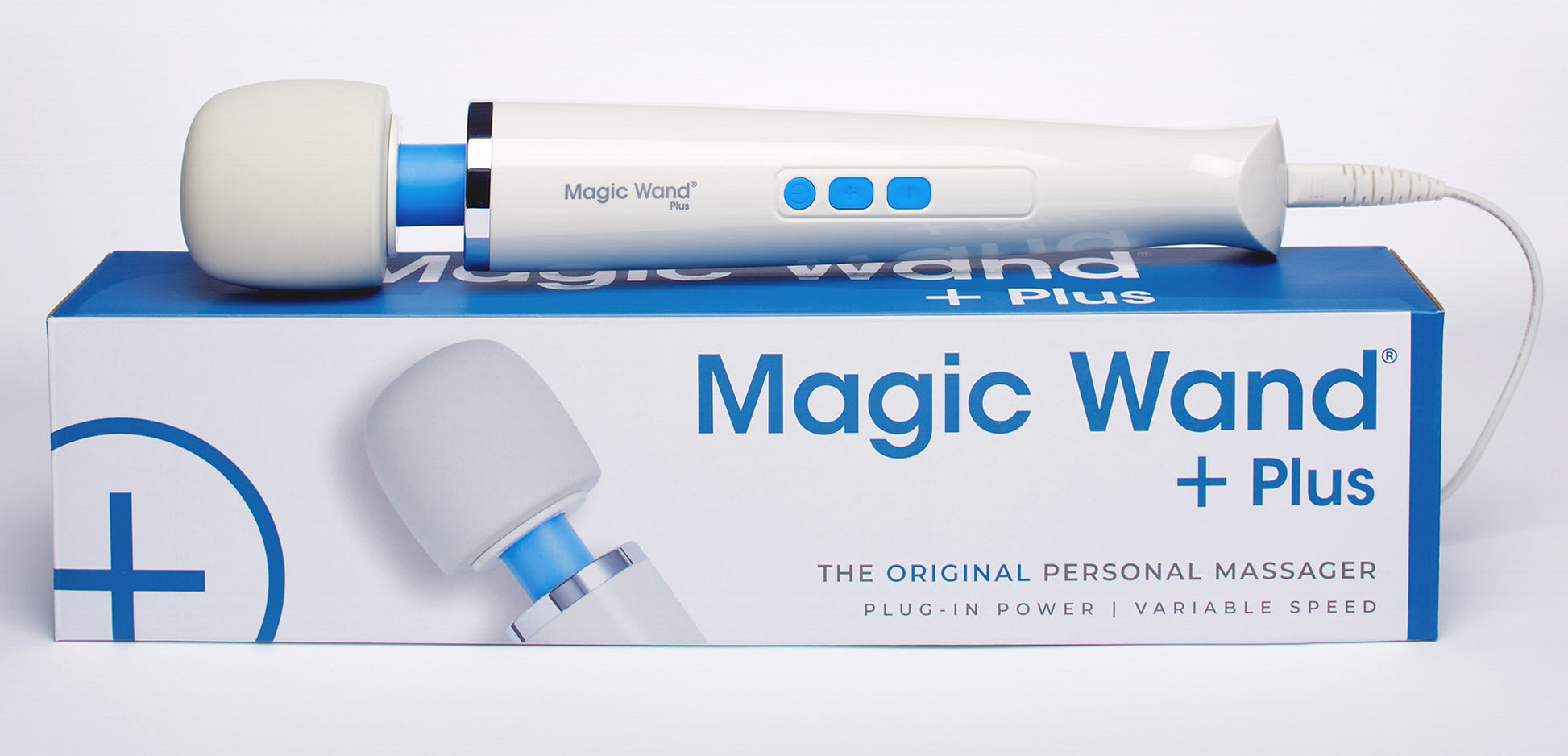 Magic Wand Plus Corded Massager – White – Variable Speed