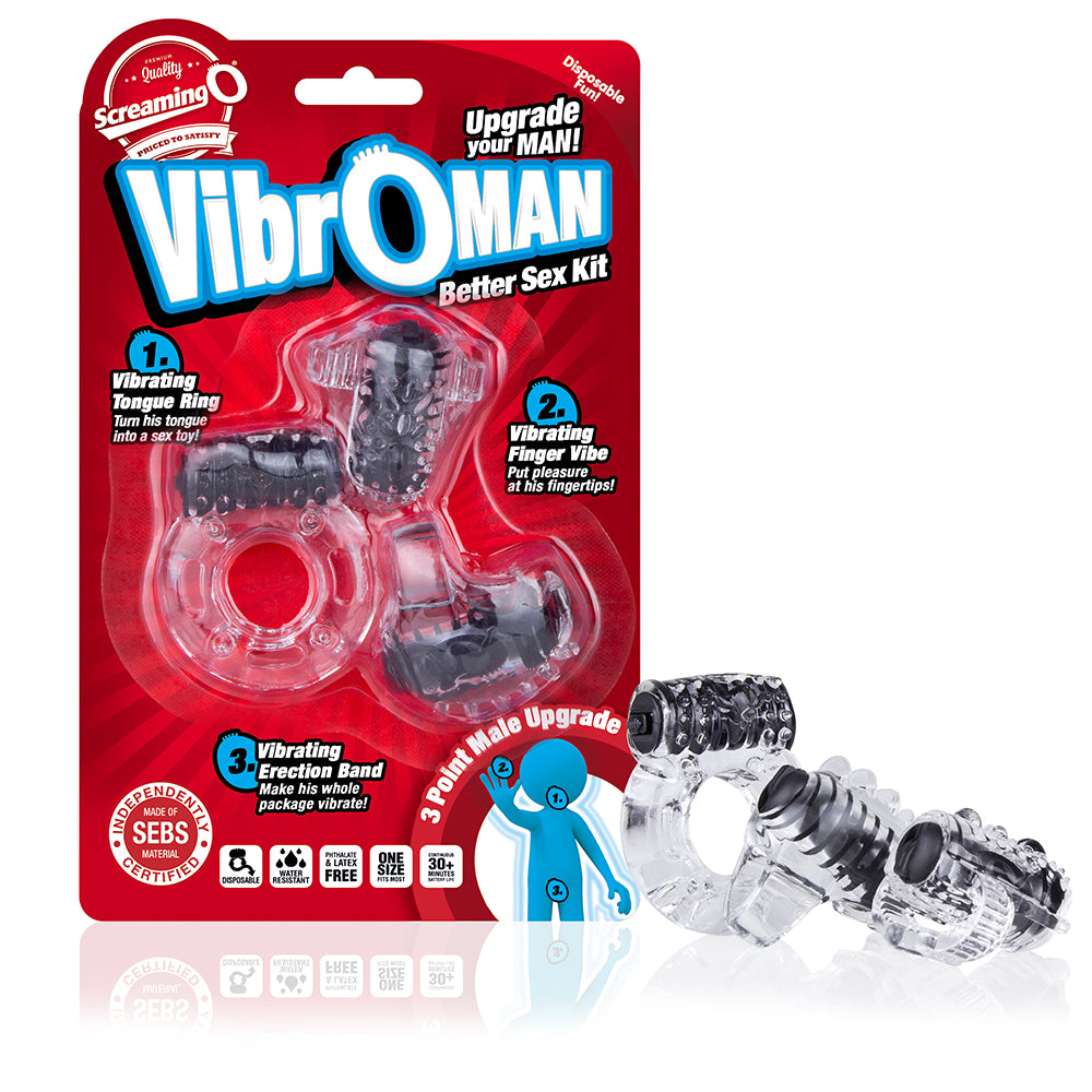 Screaming O Vibro Man Vibrating Starter Kit for Couples - Black