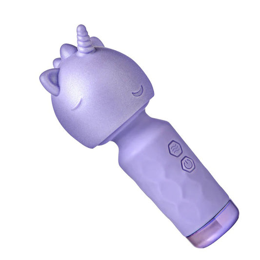 XR Brands Unicorn Silicone Wand - Lavender - Rechargeable with Multi-Speed and Vibration Patterns