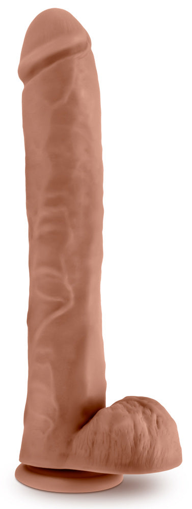 Au Naturel Daddy 14-Inch Dildo with Realistic Texture and Suction Cup - Mocha