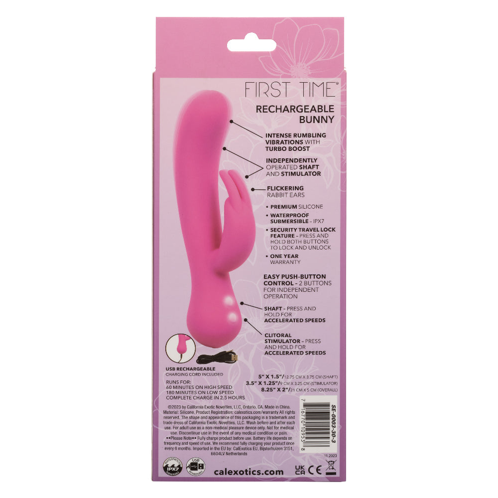 CalExotics First Time Rechargeable Bunny Vibrator – Pink