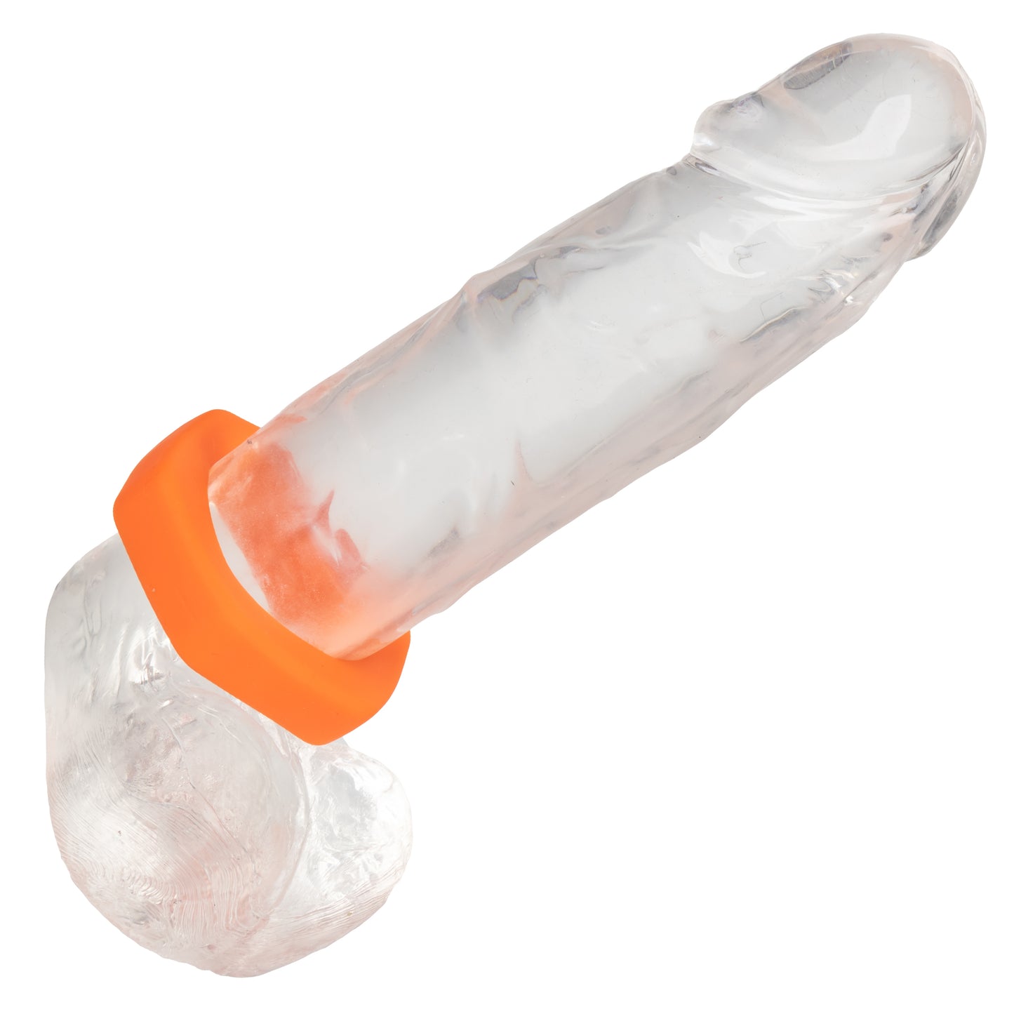 Alpha Liquid Silicone Prolong Sexagon Ring - Orange - Waterproof Enhancer