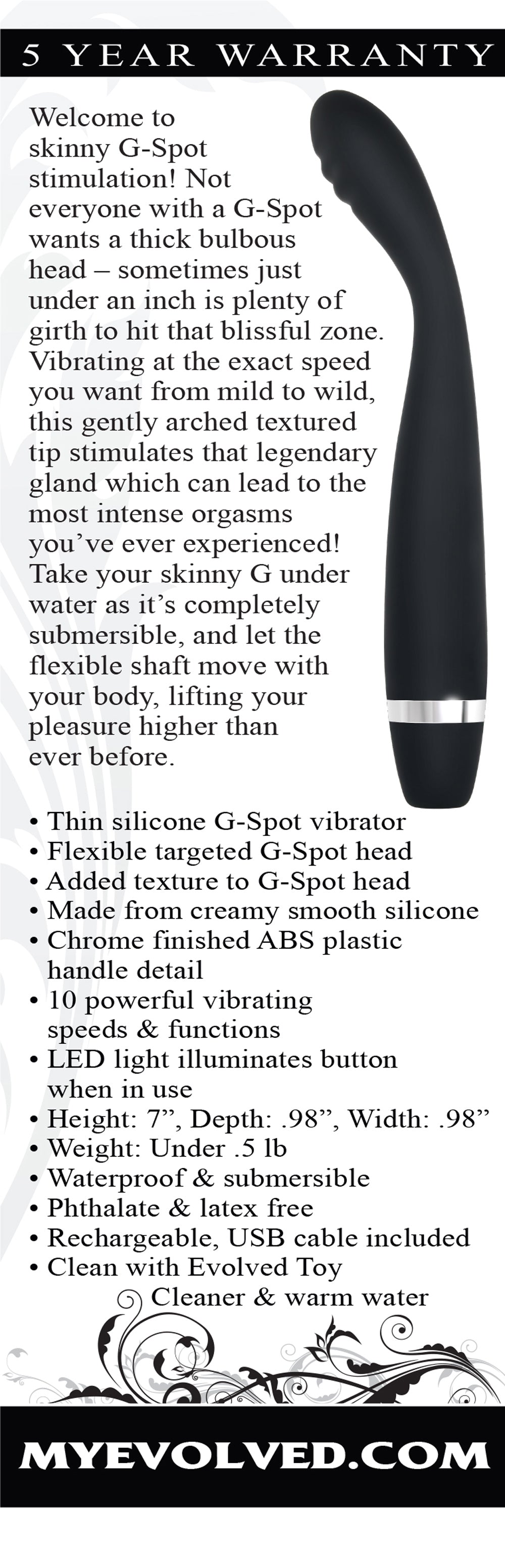 Evolved Novelties Skinny G G-Spot Vibrator – Black