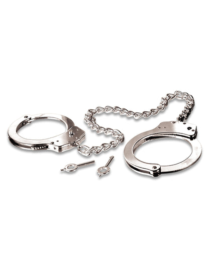 Pipedream Fetish Fantasy Series Metal Leg Cuffs – Silver – Safe Bondage Accessory