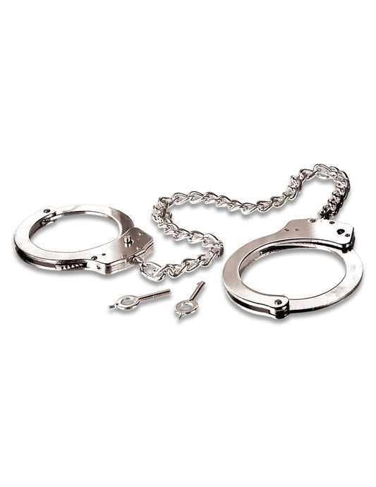 Pipedream Fetish Fantasy Series Metal Leg Cuffs – Silver – Safe Bondage Accessory