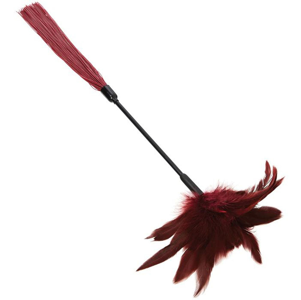 Sportsheets Enchanted Feather Tickler – Burgundy – Dual-Action Teaser