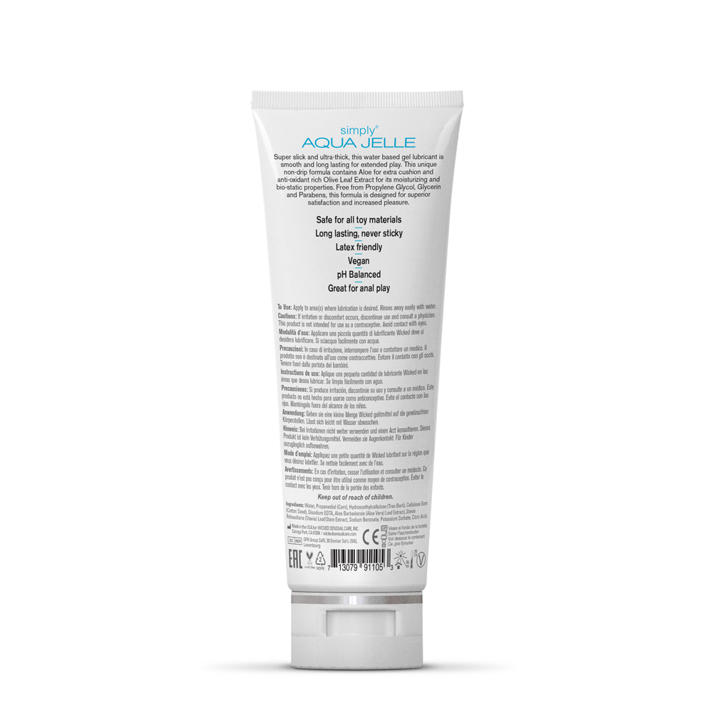 Wicked Simply Aqua Jelle Fragrance-Free Lubricant - 4 Fl. Oz. - Water-Based