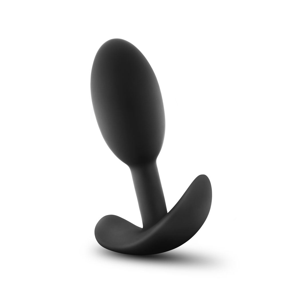Luxe Wearable Vibra Slim Plug - Small - Black - Body Safe Silicone