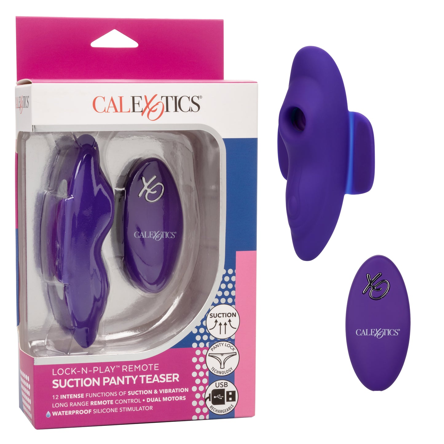 CalExotics Lock-N-Play Remote Suction Panty Teaser – Purple