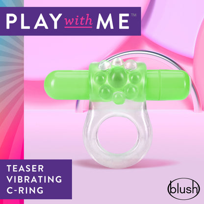 Blush Play With Me Teaser Vibrating C-Ring – Green