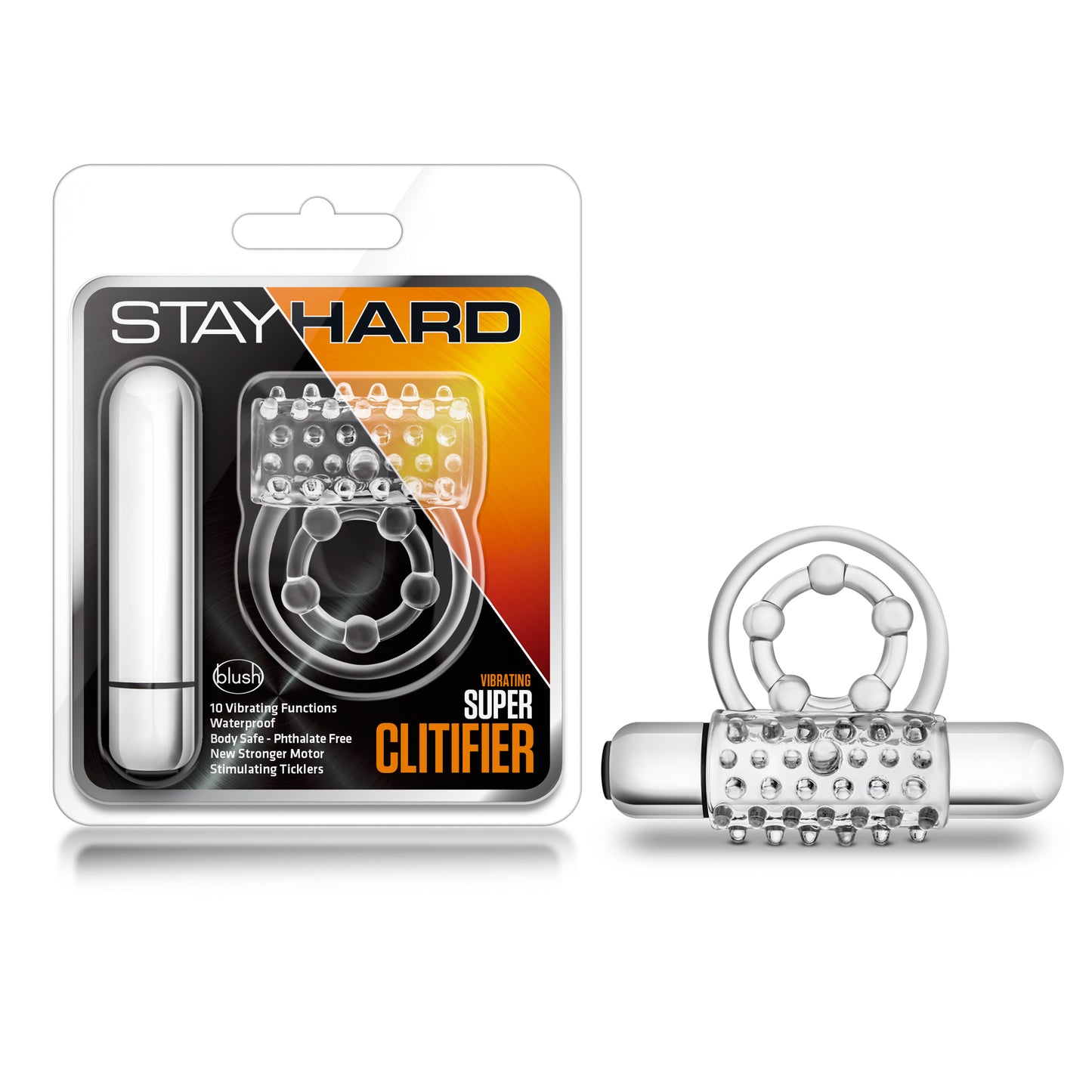 Blush Stay Hard Vibrating Super Clitifier – Clear