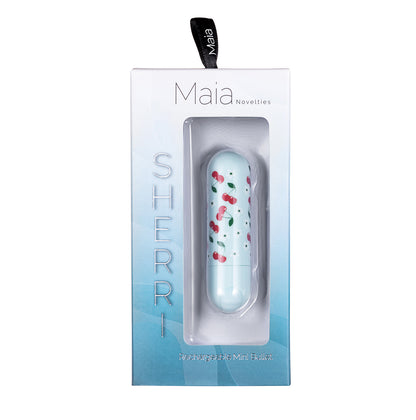 Maia Novelties Sherri Super Charged Mini Bullet - Teal with Cherry Flower Print