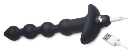 Bang Vibrating Silicone Anal Beads with Remote Control – Black