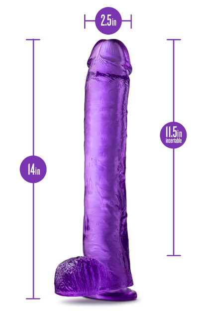 Blush B Yours Plus Mount n' Moan Dildo – Purple – G-Spot and P-Spot Stimulation with Suction Cup Base