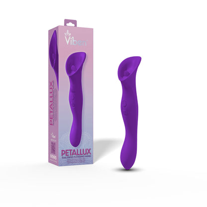 Petallux Clitoral Stimulator - Dual-Ended Waterproof Silicone Vibrator - Purple