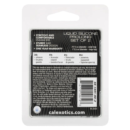 Alpha Liquid Silicone Prolong Set of 2 - Black/Gray Intimate Enhancers