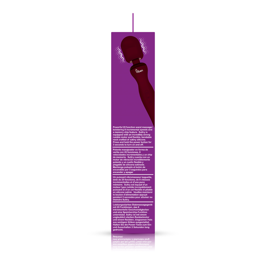 Viben Sultry Wand Massager - 20 Functions, 8 Speeds, Waterproof, Ruby