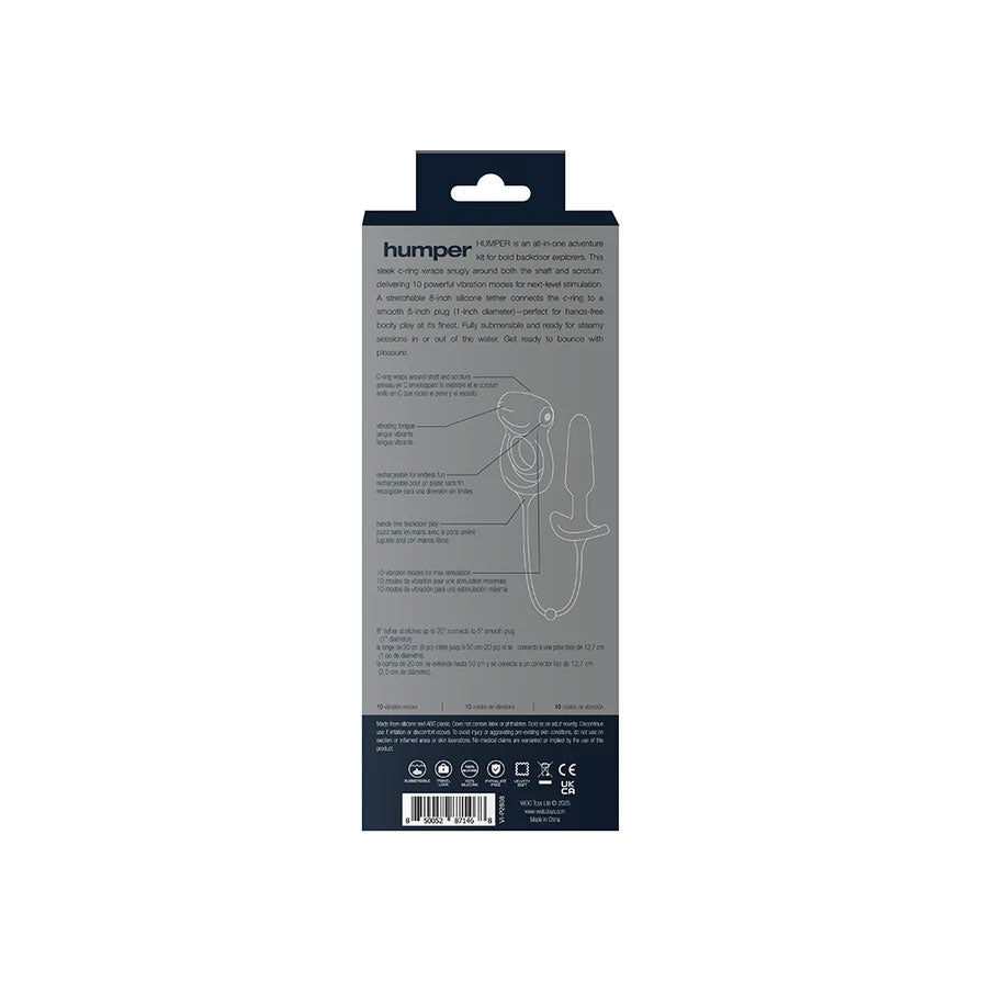 VeDO Humper Rechargeable Dual C-Ring with Anal Plug – Black