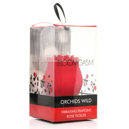 Orchids Wild Vibrating Pinpoint Rose Tickler – Red with 3 Speeds and 7 Patterns