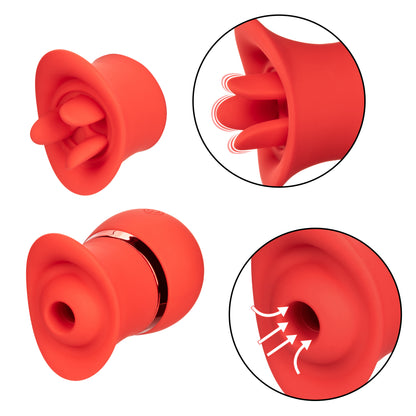 CalExotics French Kiss Suck and Play Interchangeable Set – Red – Multi-Function