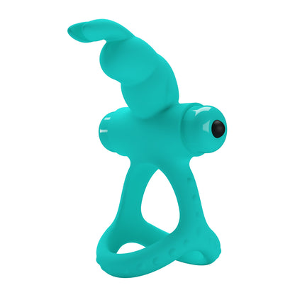 Pretty Love Passionate Figgy Penis Ring – Turquoise – Multi-Function Vibrating Cock Ring