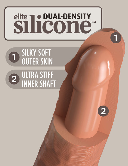 King Cock Elite 6 Inch Silicone Dual Density Cock - Tan