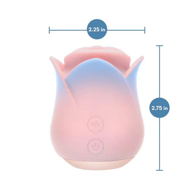 Blush Kissing Rose Clitoral Vibrator - Pink with 10 Vibration Modes