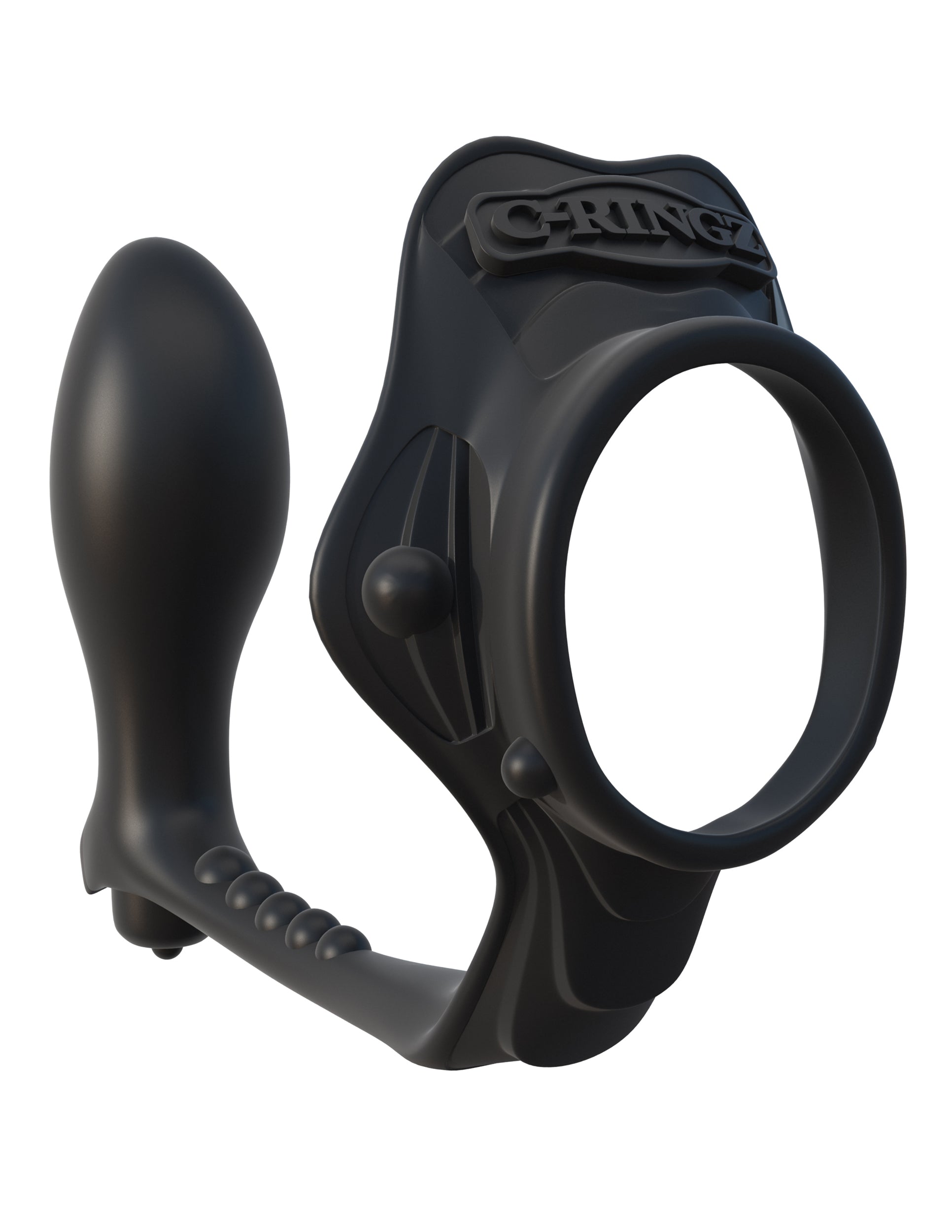 Fantasy C-Ringz Rock Hard Ass Gasm Cock Ring and P-Spot Plug – Black